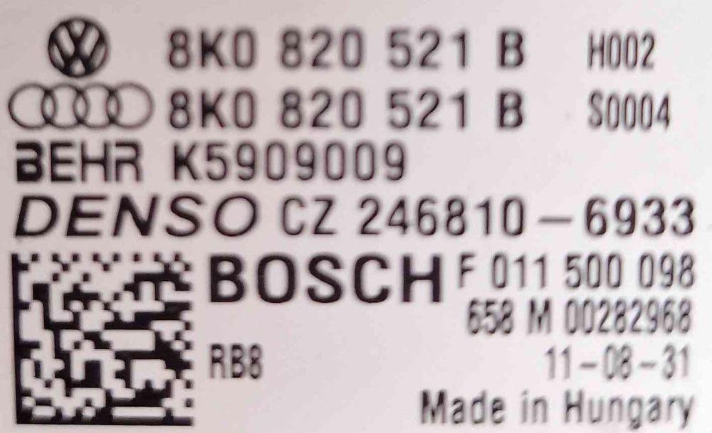Resistência da Chauffage / Sofagem F011500098 - AUDI A4 B8 Avant
