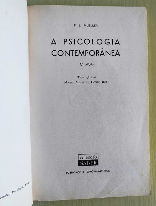 A Psicologia Contemporânea de Fernand L. Mueller