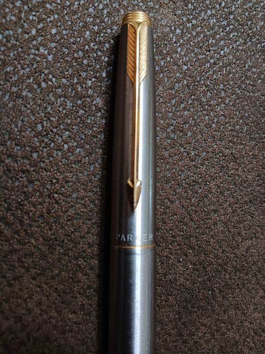 Caneta Parker 75 em aço com aparo ouro 14kts