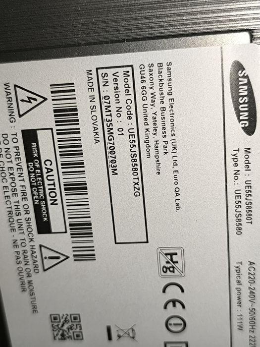 Samsung 55" 4k под замену подсветки, матрица рабочая