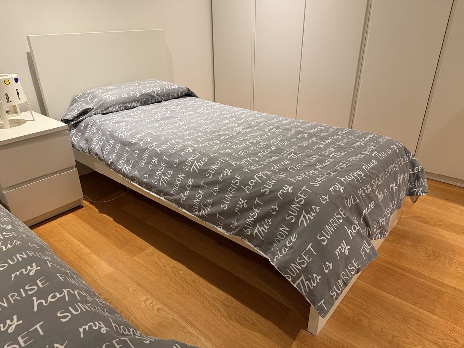 2 Camas IKEA MALM 90×200 + 2 Colchões Emma Original