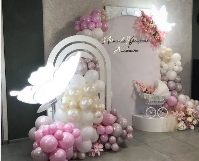 Фотозона на день народження, ювілей, хрестини, весілля, Букети з кульо