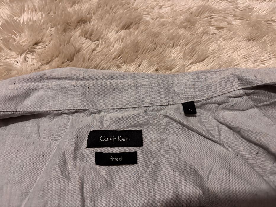Szara koszula Calvin Klein Fitted