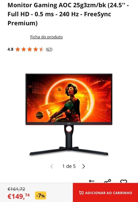 Monitor Computador novo com caixa