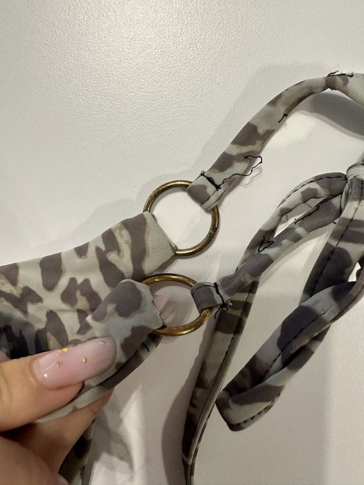 Stroj kapielowy w panterke wiazane bikini geoard cetkj wakacje kot