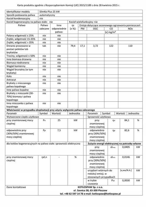Kocioł pellet KIPI Slimko PLUS 25 kW Kotłospaw