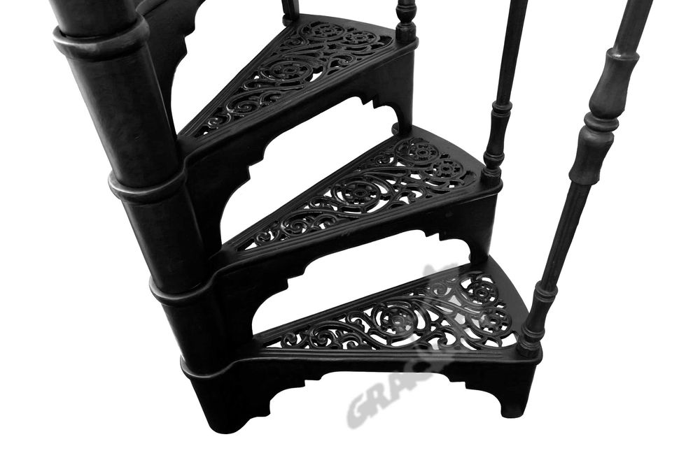 Schody żeliwne kręcone fi 1,22 m wzór nr 1 - z 1 tralką /stopień