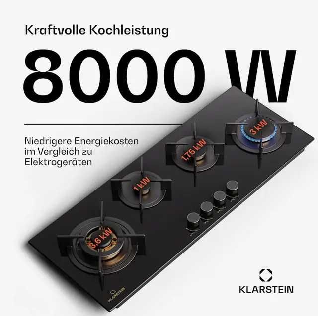 Газовая варочная поверхность Klarstein Goldflame 4 Slim (Германия)