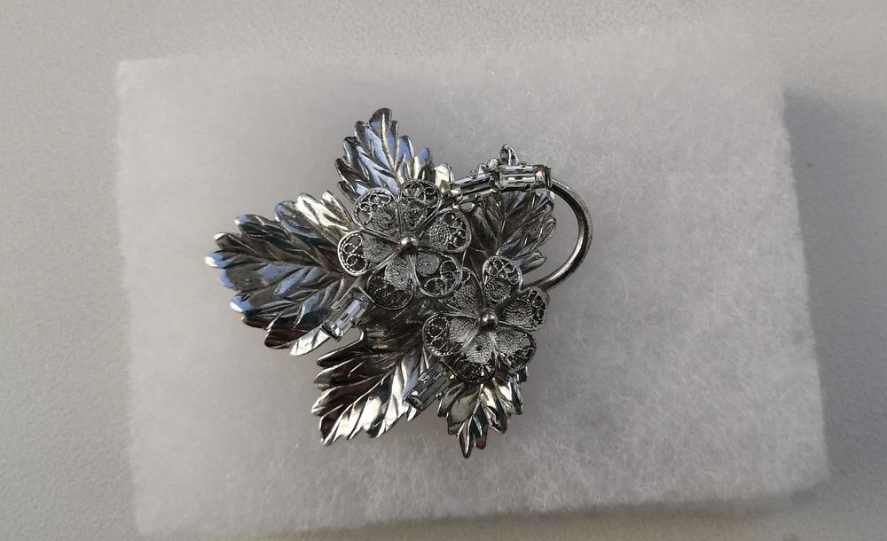 Брошь винтажная Серебряная, брошка срiбна (США Carl Art jewelry)