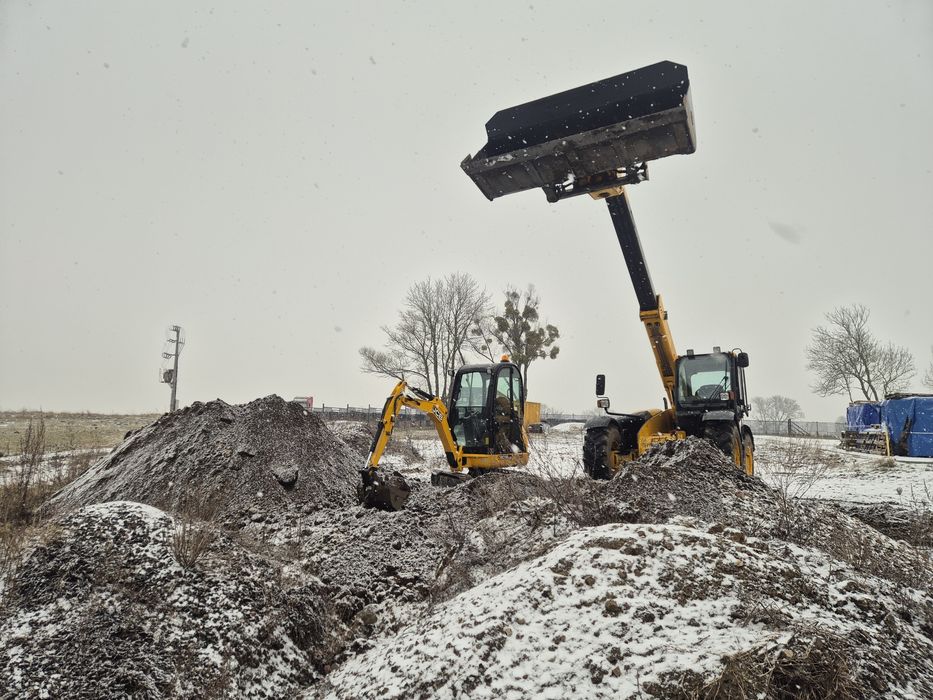 Prace ziemne wynajem ładowarki teleskopowej i minikoparki manitou