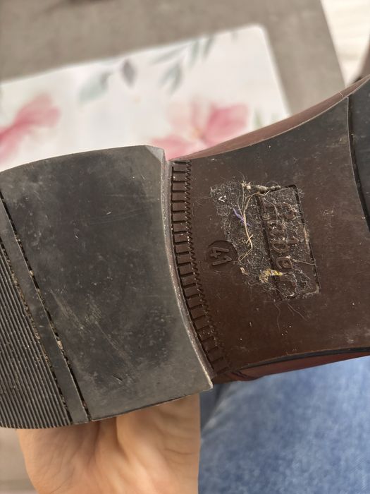 Pantofle meskie skórzane brązowe rozmiar 41