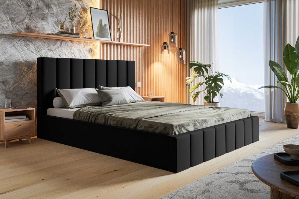 Łóżko sypialniane slim 120/140/160/180x200 stelaż pojemnik Moris