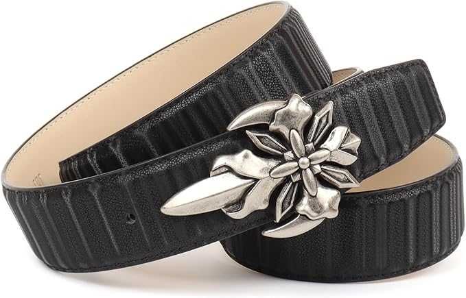 Pasek Anthoni Crown unisex skóra naturalna czarny skórzany regulowany