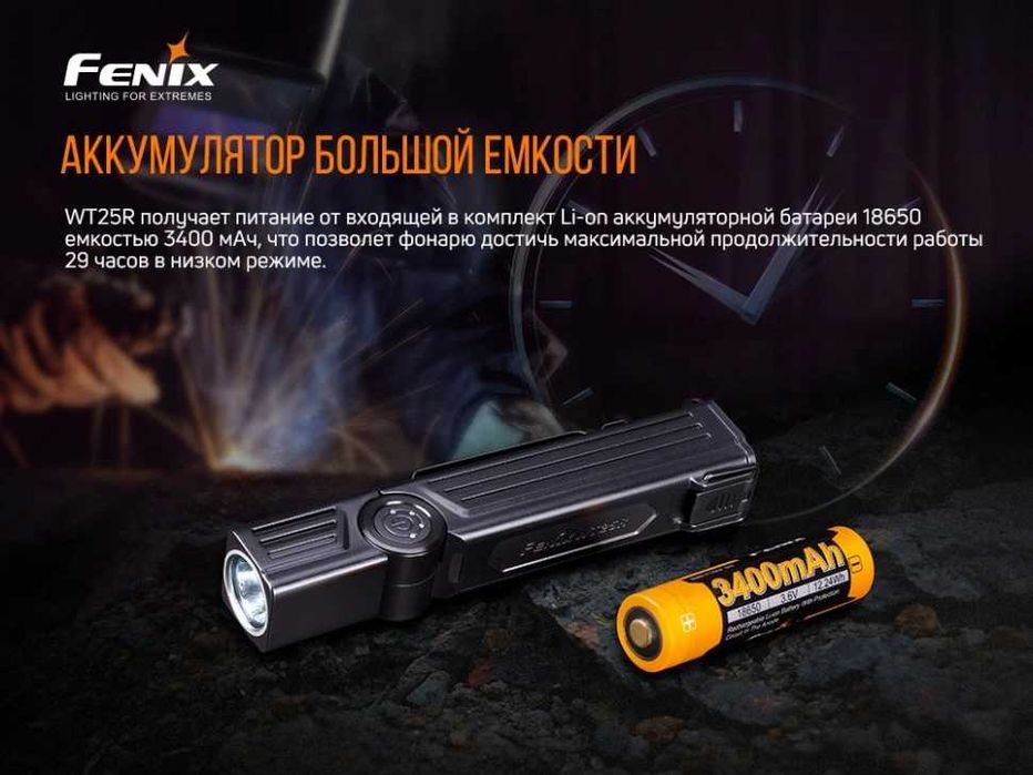 Fenix WT25R Ліхтар (1000 Люмен 220 Метрів +Магніт) ГАРАНТІЯ 5 РОКІВ!