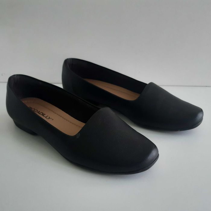Sapatos Senhora Piccadilly Pretos Lisos 36 Salto 1cm Sola Borracha Como Novos