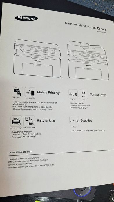 Drukarka laserowa Samsung Xpress M2070W WIFI   skaner ksero sieć NFC