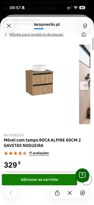 Movel de lavatório Roca