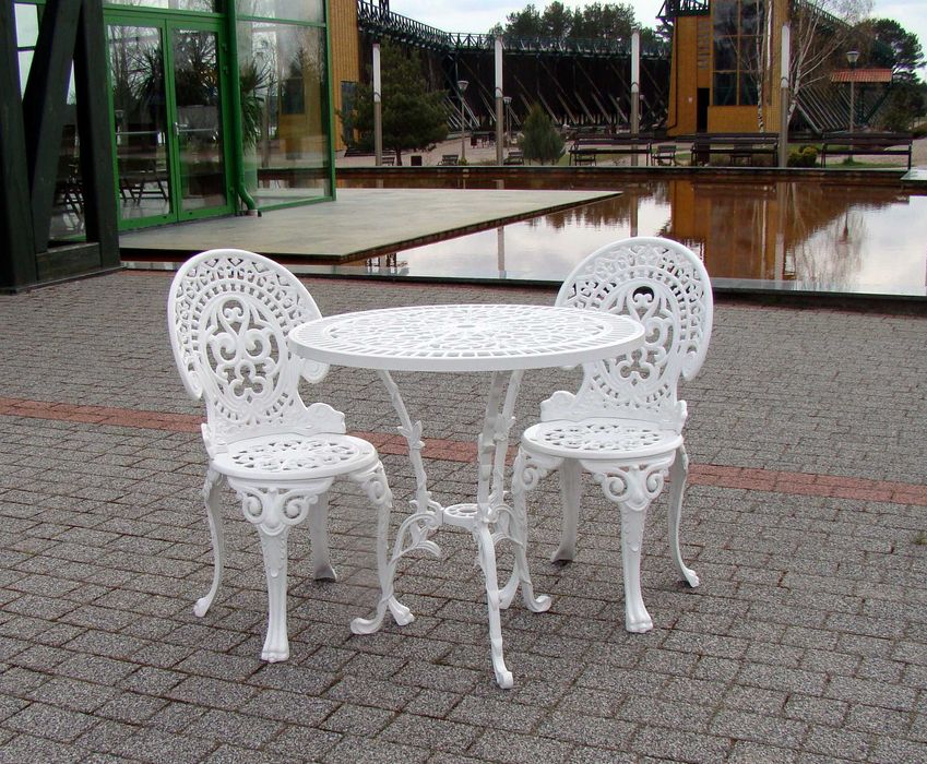 meble ogrodowe żeliwne  tarasowe Stuhl Gartenmöbel zestaw
