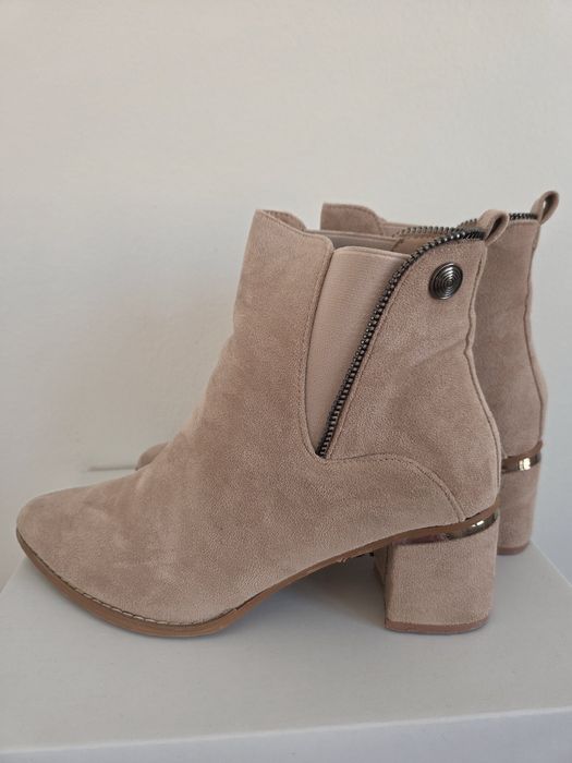 Botas Camurça Bege/Rosa nr 39