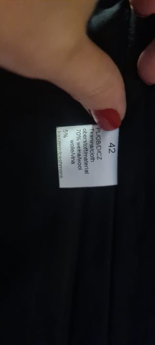 Sprzedam plaszcz cieply rozmiar 42, wełna i kaszmir