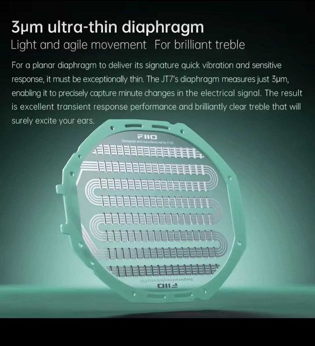 FiiO JT7 Black Нові відкриті планарні навушники