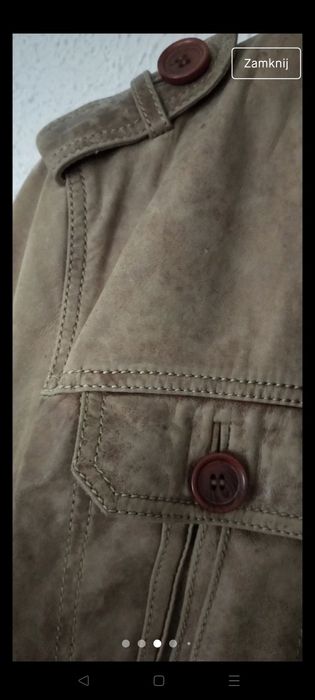 Kurtka skórzana stójka z paskiem