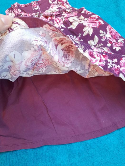 Sztruksowa sukienka w kwiaty George 74-80