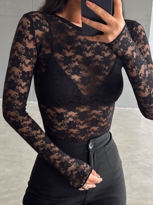 Мереживний лонг з гіпюру