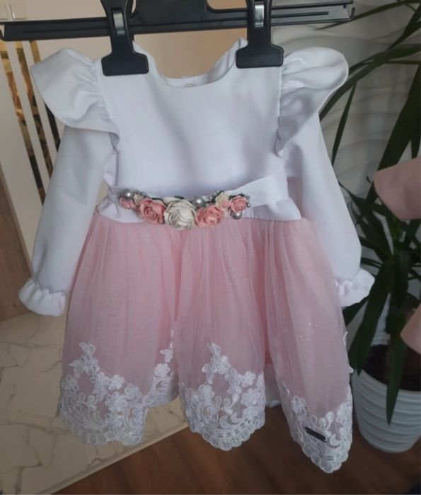 Ubranko komplet sukienka do chrztu dla dziewczynki