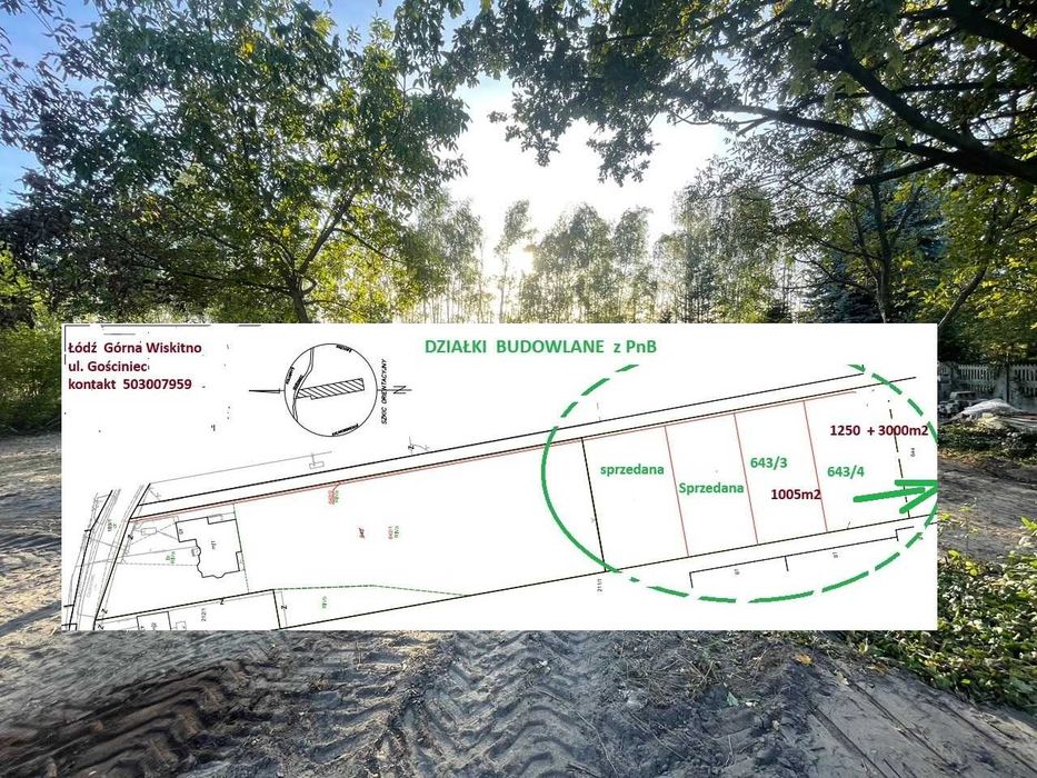 Działki budowlane w Łodzi ul. Gościniec 45 C D / 1005 m² ;1250 m²; plus możliwość powiększenia o duży ogród  wszystko w jednym kompleksie  " DZWOŃ " - More