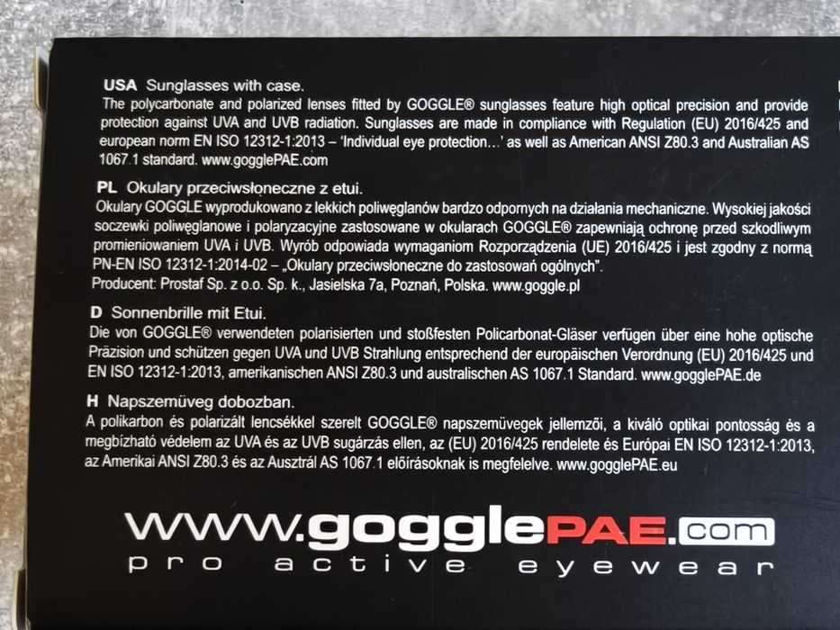 NOWE okulary przeciwsłoneczne GOGGLE z etui