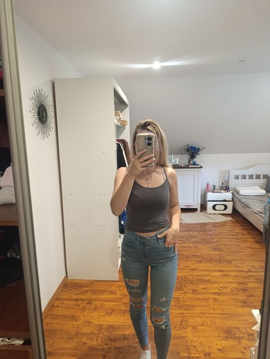 Spodnie  przetarcia Levi's 720 high rose super skinny bawełna 27 wysok