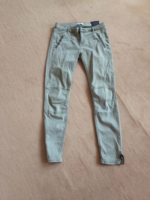 Zara Woman Premium Basic Collection liocell wąskie rurki suwaki 36