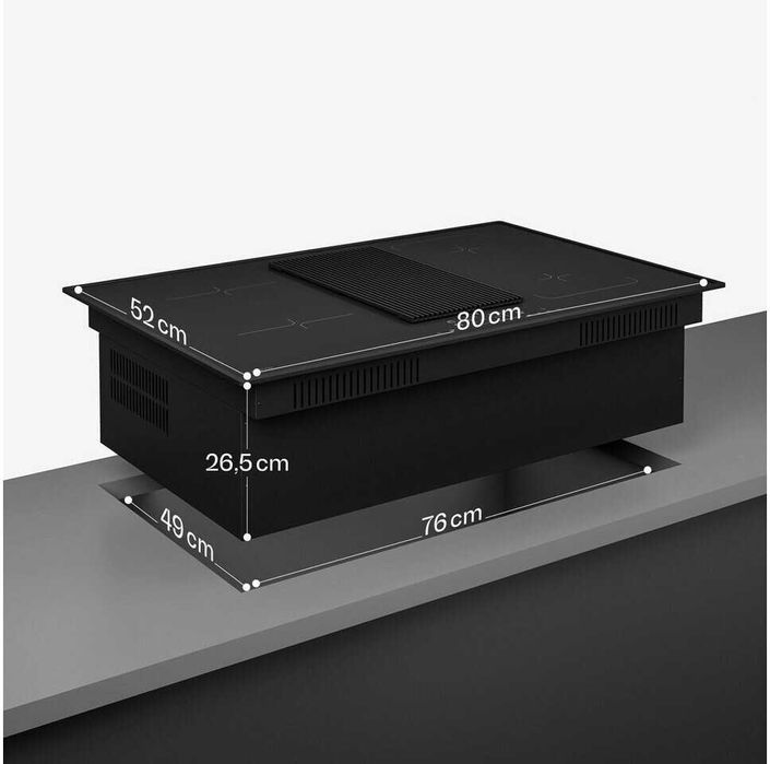 Індукційна плита з витяжкою Klarstein Velaire 80см Индукционная плита