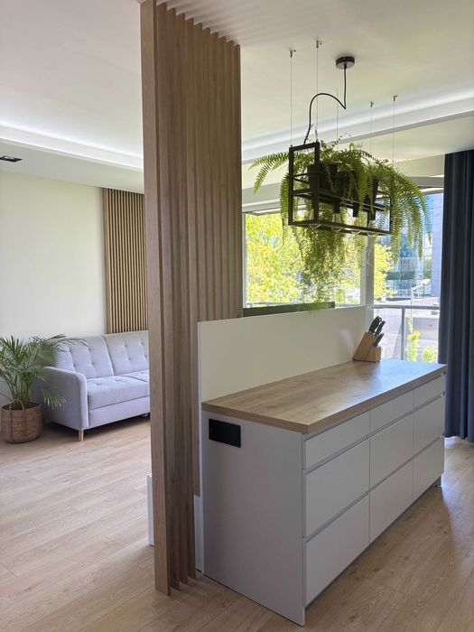 Wyspa kuchenna od stolarza, gotowa, szafka rtv, lamele drewnopodobne