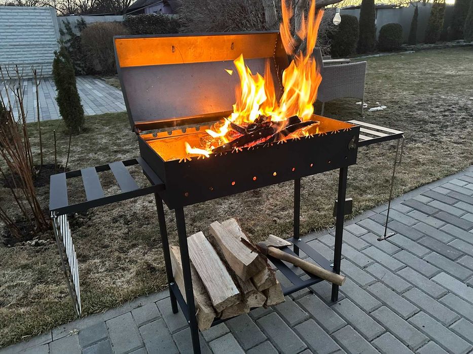 Мангал Розкладний міцний метал 4мм барбекю гриль Знижка-35%+Подарунок!