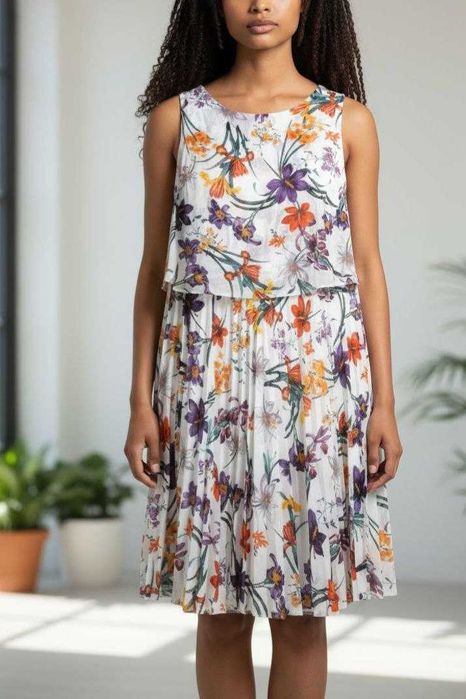 Шифоновое плиссированное летнее платье в цветы Bonmarche