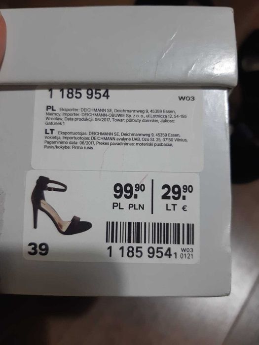 czarne, welurowe buty na obcasie Graceland