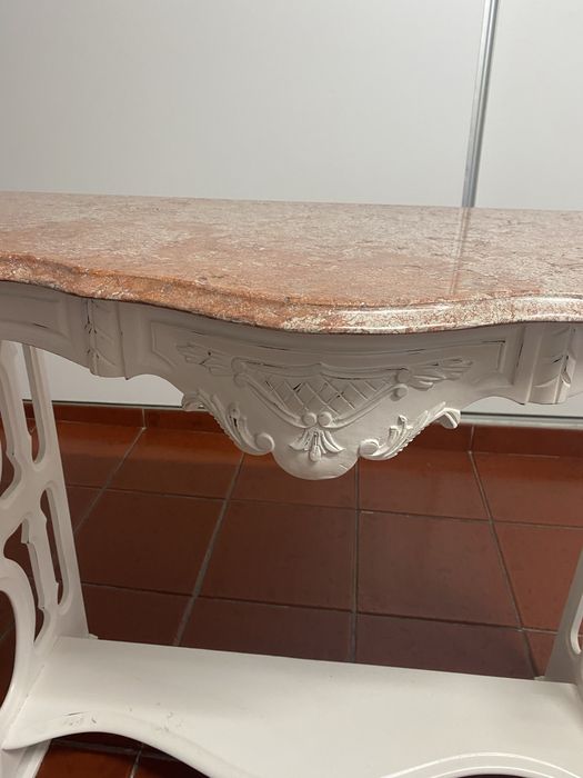 Consola Branca e Marmore