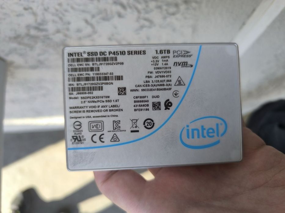Intel® ssd dc p4510 series 1,6 tb