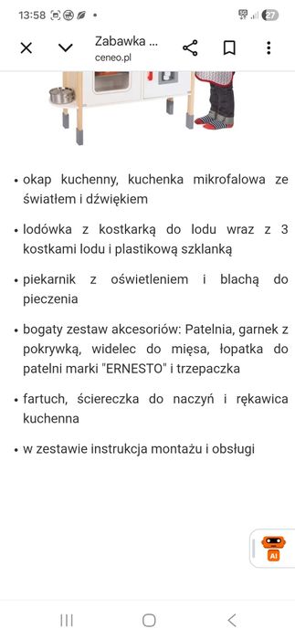 Kuchnia drewniana dla dzieci