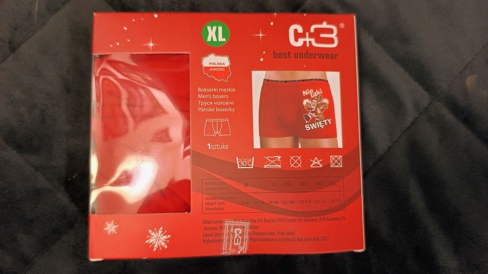 Męskie boxerki Święty Mikołaj XL. NOWE.