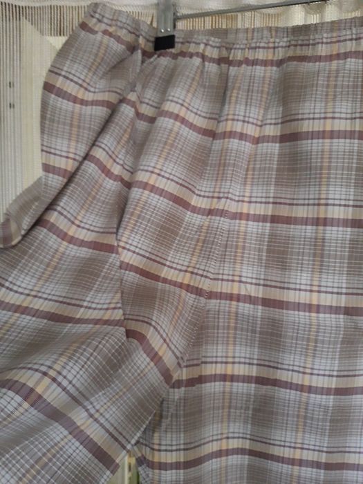 Pijama de Verão, com padrão xadrez, de tons verde água (S/M)