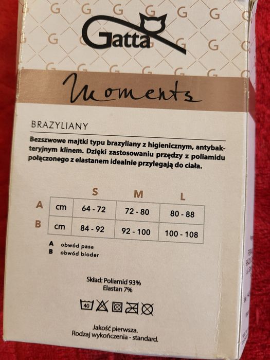 Bezszwowe majtki brazyliany M czarne Gatta