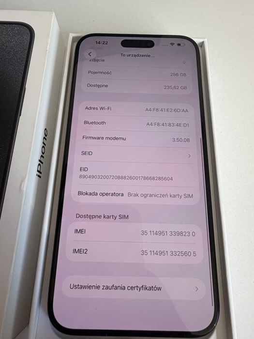Batetia 100% iPhone 15 Pro Max 256gb Black Titanium