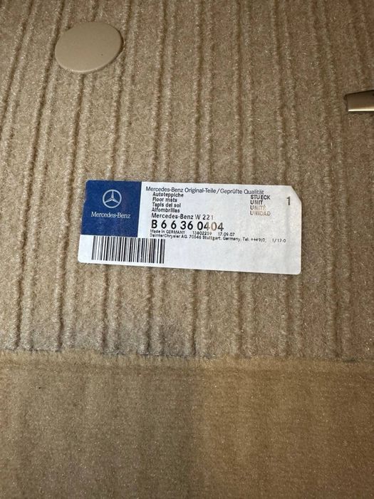 НОВІ Оригінальні килимки Mercedes-Benz S-Class W221