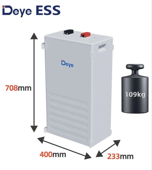 Deye SE-F5 Pro 5.12 кВт·год LiFePO4 51.2V 100Ah АКБ акумулятор батарея інвертор, 16 кв батарея