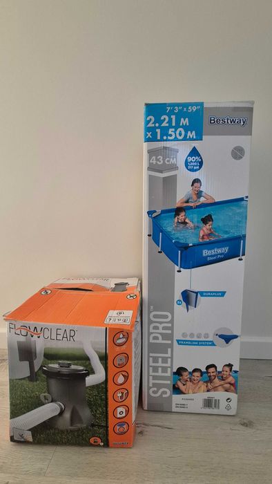 Basen Bestway Steel Pro 56401 + pompa filtracyjna Flowclear