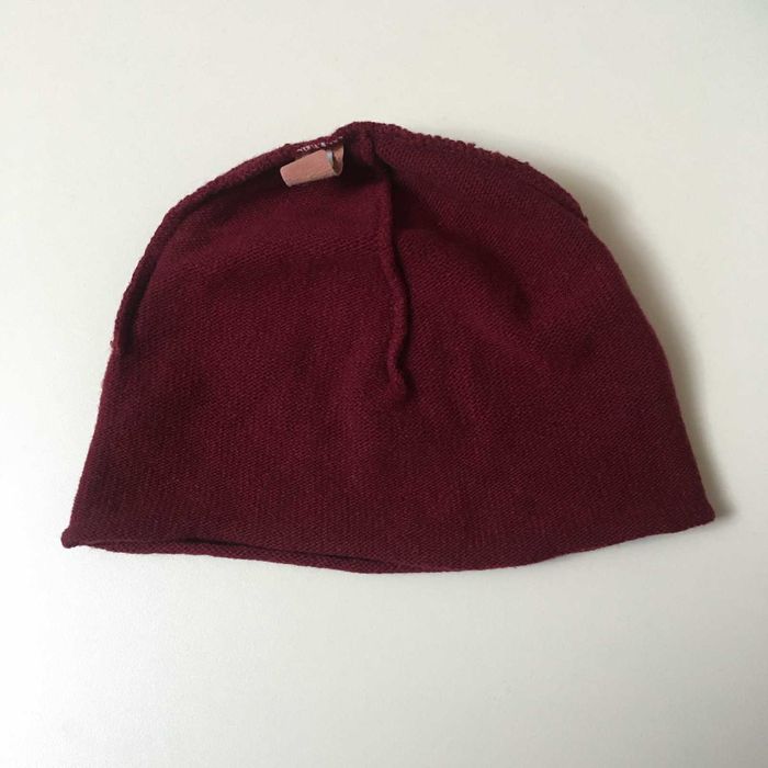 Винтажная шерстяная шапка бини Made in Italy raw edge beanie Y2K
