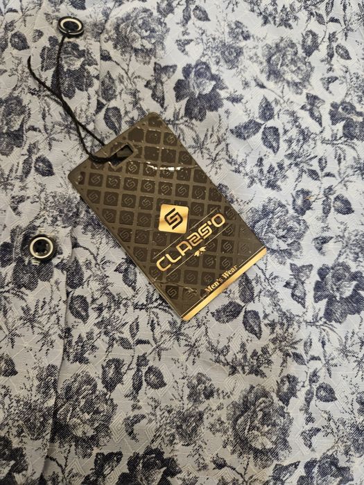 Koszula slim fit na dlugi rekaw m meska kwiaty 39/40 classic nowa